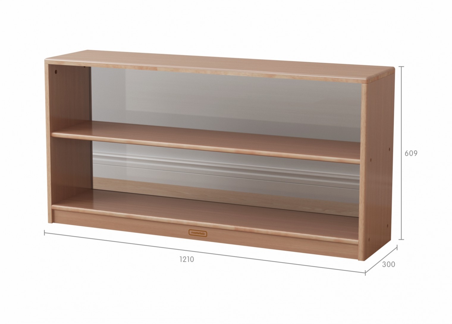 Forest School - 609H x 1210L Wooden  Shelving Unit - Transparent Back