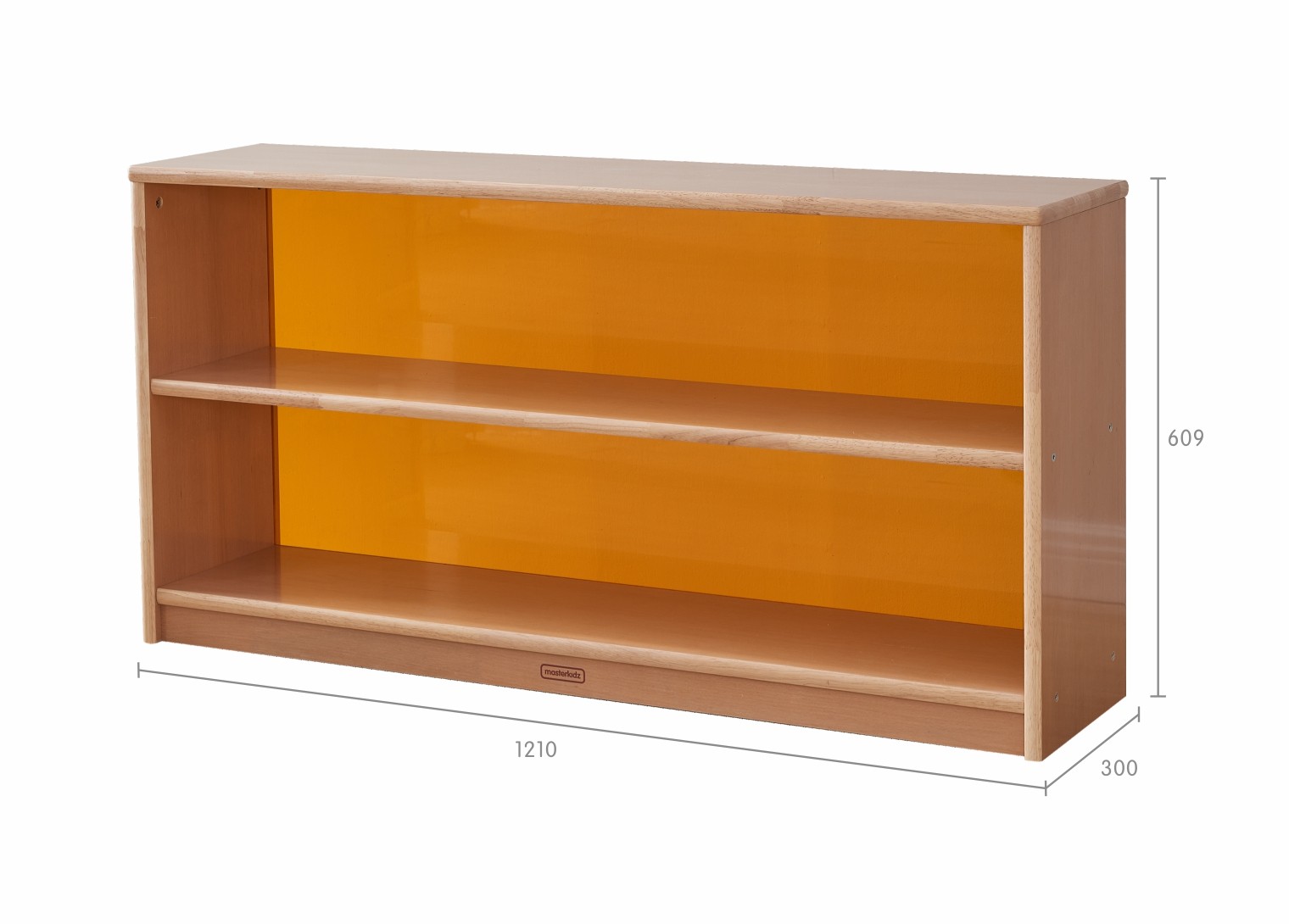 Forest School - 609H x 1210L Wooden  Shelving Unit - Translucent Orange Back