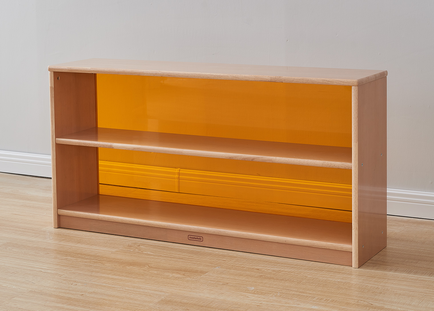 Forest School - 609H x 1210L Wooden  Shelving Unit - Translucent Orange Back