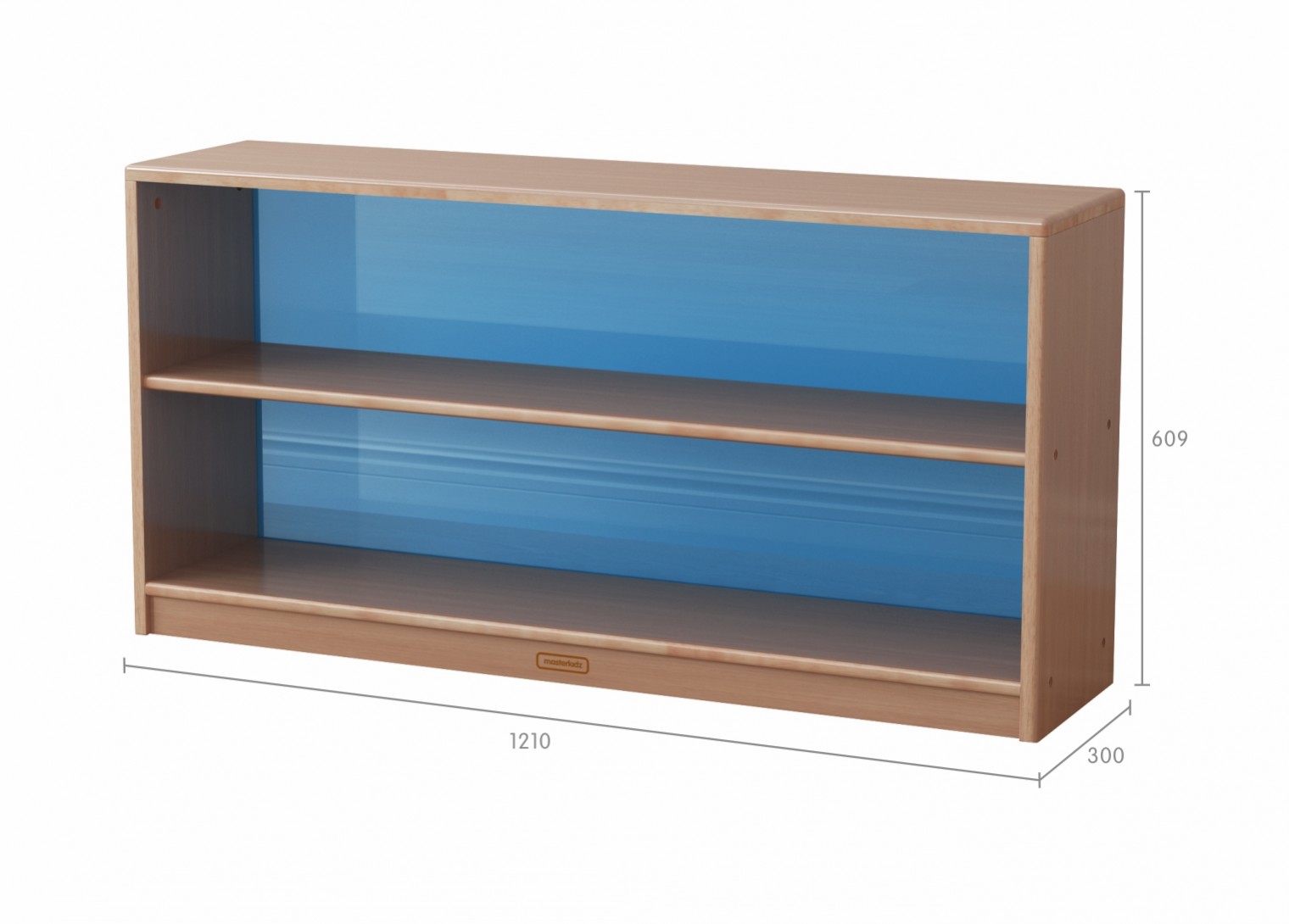 Forest School - 609H x 1210L Wooden  Shelving Unit - Translucent Blue Back