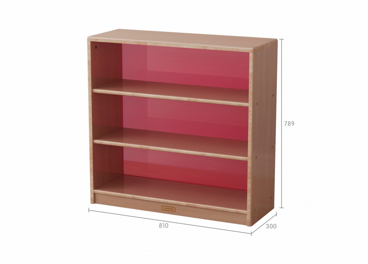 Forest School - 789H x 810L Wooden  Shelving Unit - Translucent Red Back