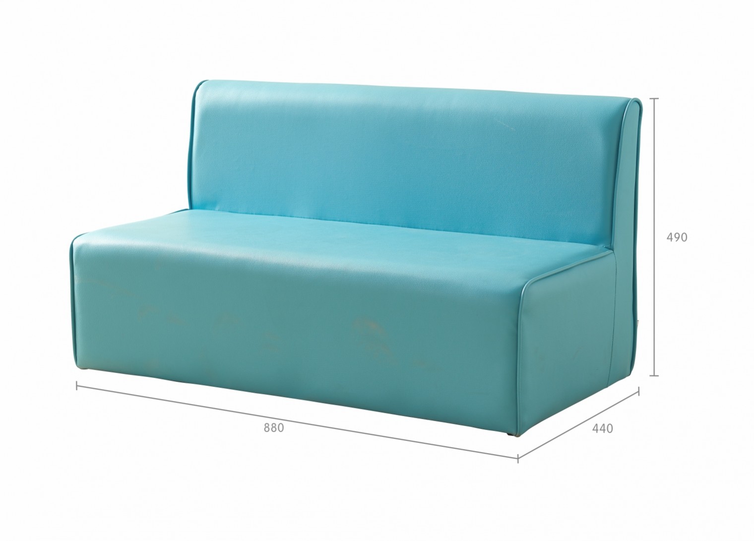 Modular Kids Sofa -  2-Seat Chair - Blue