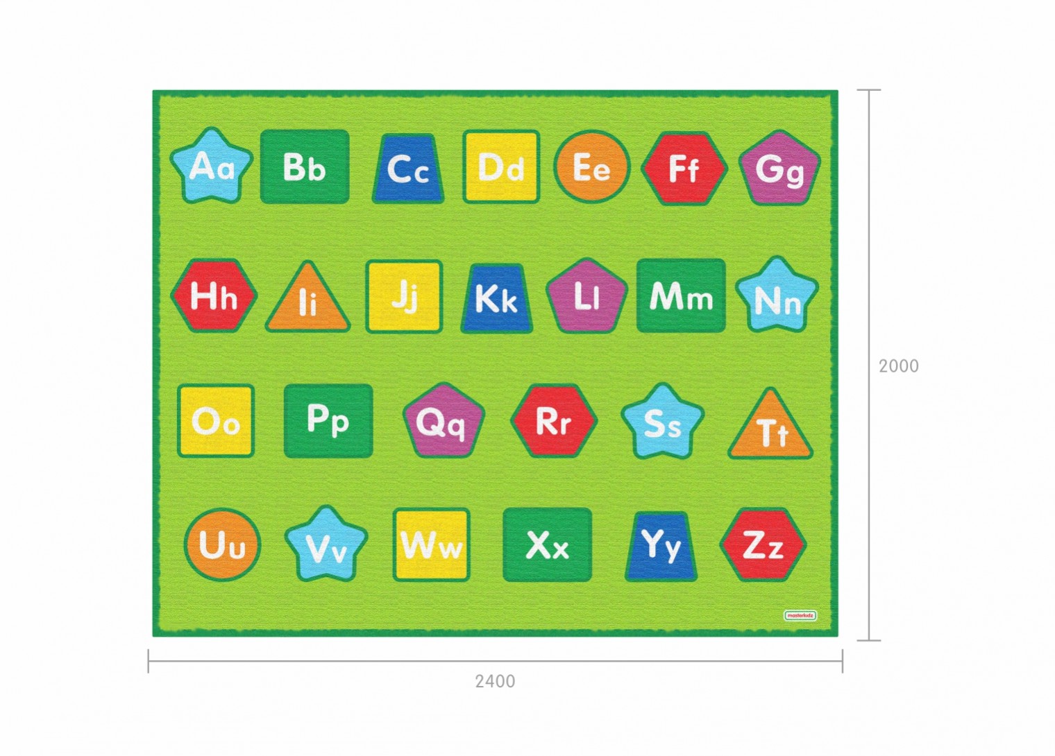 Alphabets and Shapes Classroom Rug - 2400L x 2000W