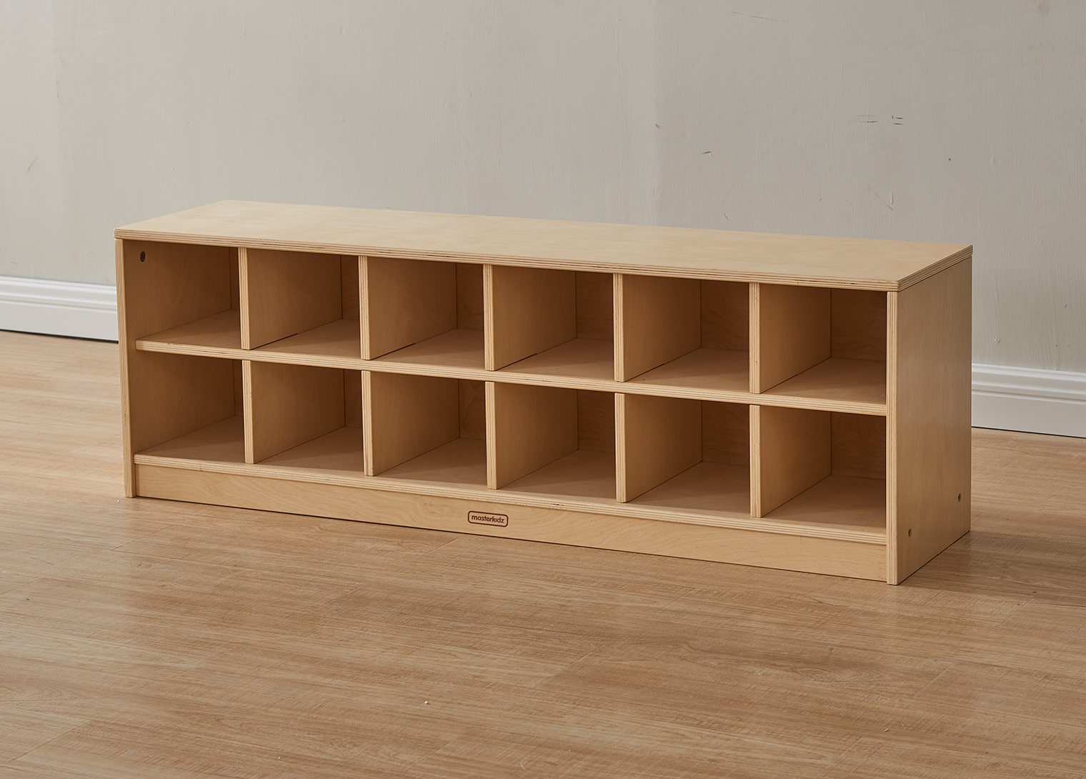1200L 12-Compartment Shoe Bench - Plywood